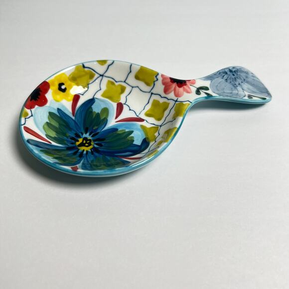 Anthropologie Sissinghurst Castle Spoon Rest Estudio Flores Hand Painted Cottage - Picture 4 of 10